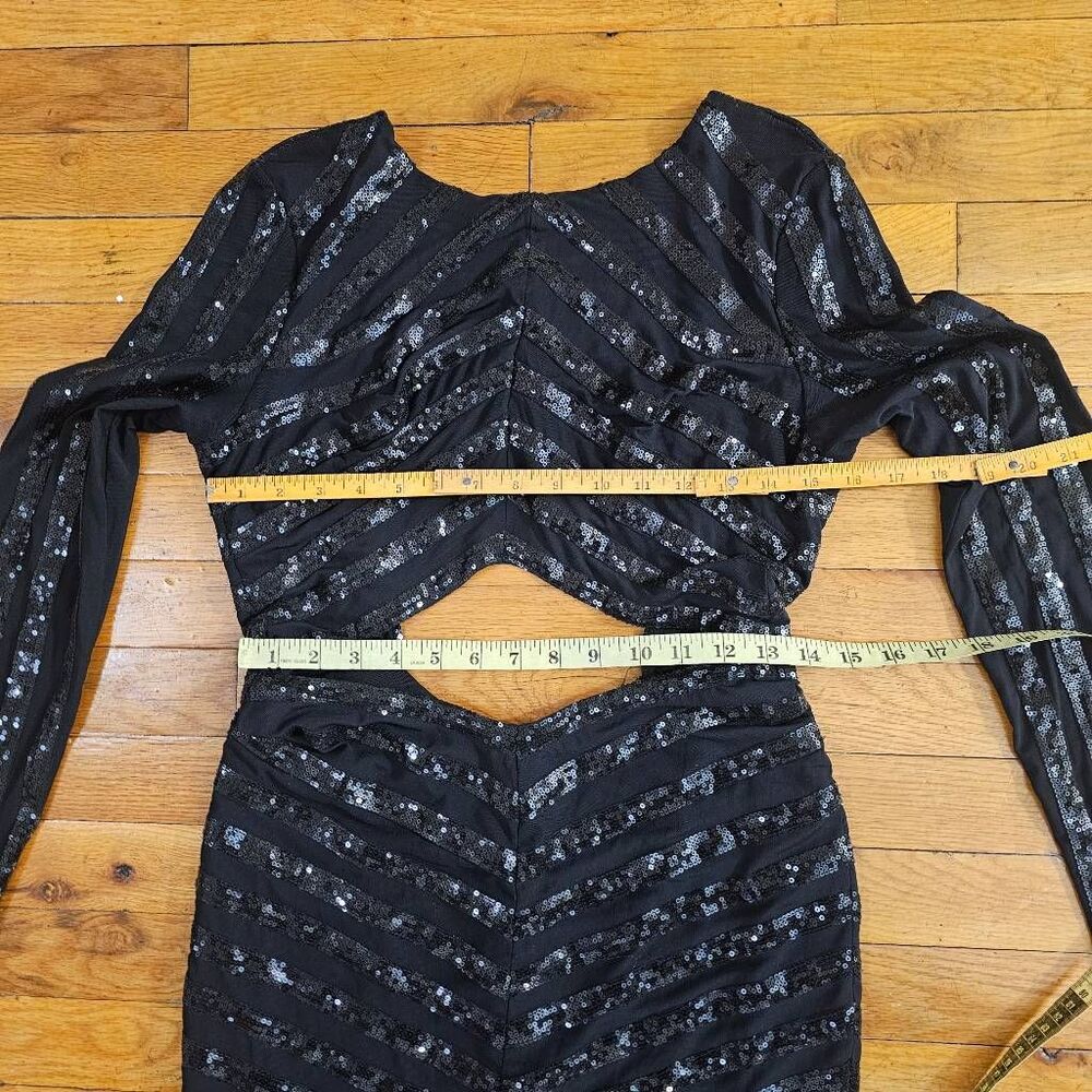 House of CB Women's Mini Sequined Suna Black Dress Size S - Picture 9 of 13